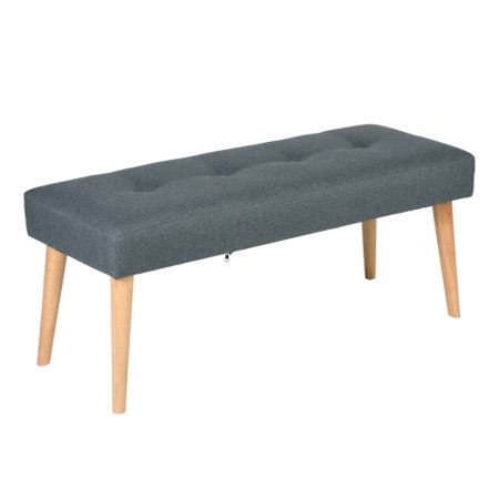 Luuyoney Modern Bench Ottoman Upholstered Stools End of Bed Bench GREEN | Walmart (US)