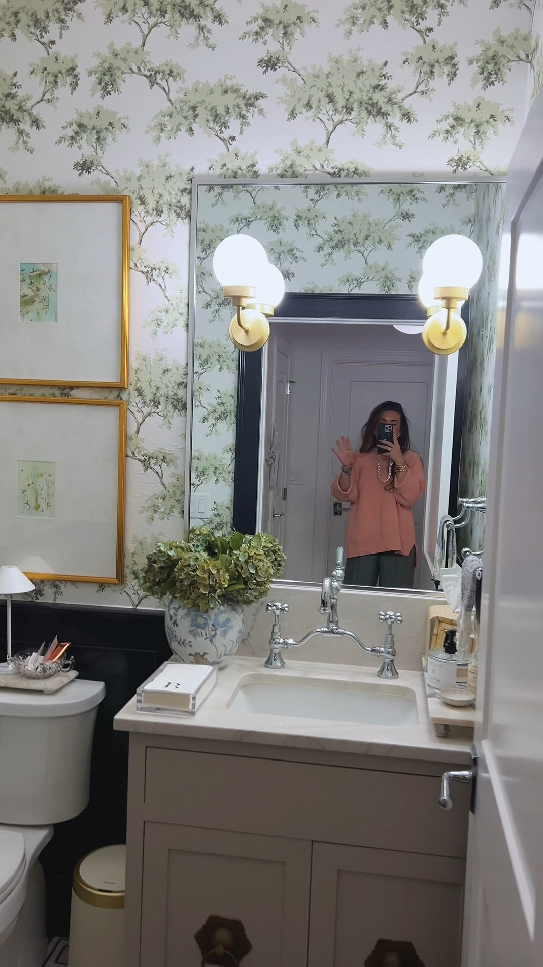 Powder bath makeover. This peel & stick wallpaper was such an affordable find that gives an elevated high end look! 

#LTKdayinmylife #LTKHome #LTKstorytime