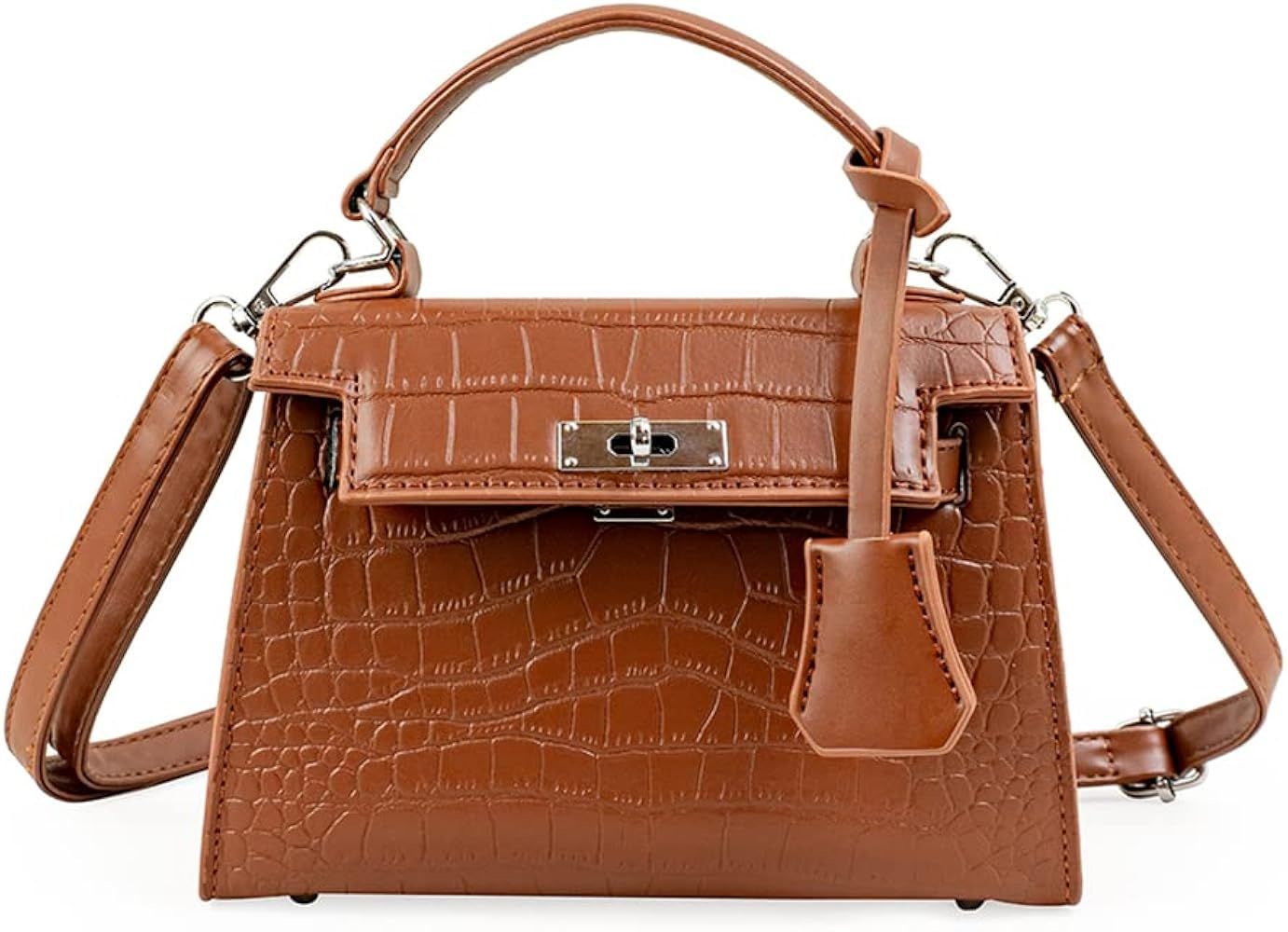 JBB Women Mini Purse Clutch Crocodile Crossbody Handbags Trendy Cute Structured Satchel Top Handl... | Amazon (US)