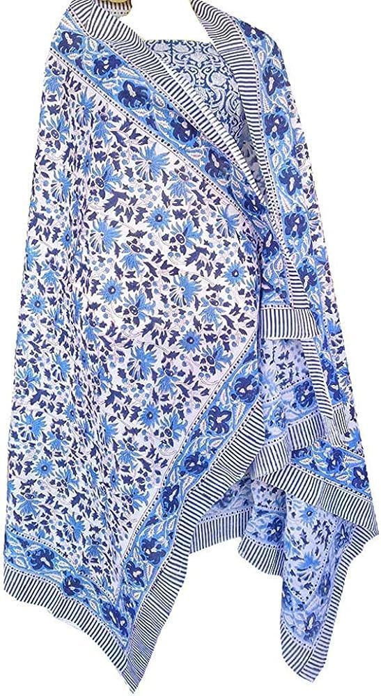 Rastogi Handicrafts 100% Cotton Hand Block Print Sarong Womens Swimsuit Wrap Cover Up Long (73" x 44 | Amazon (US)