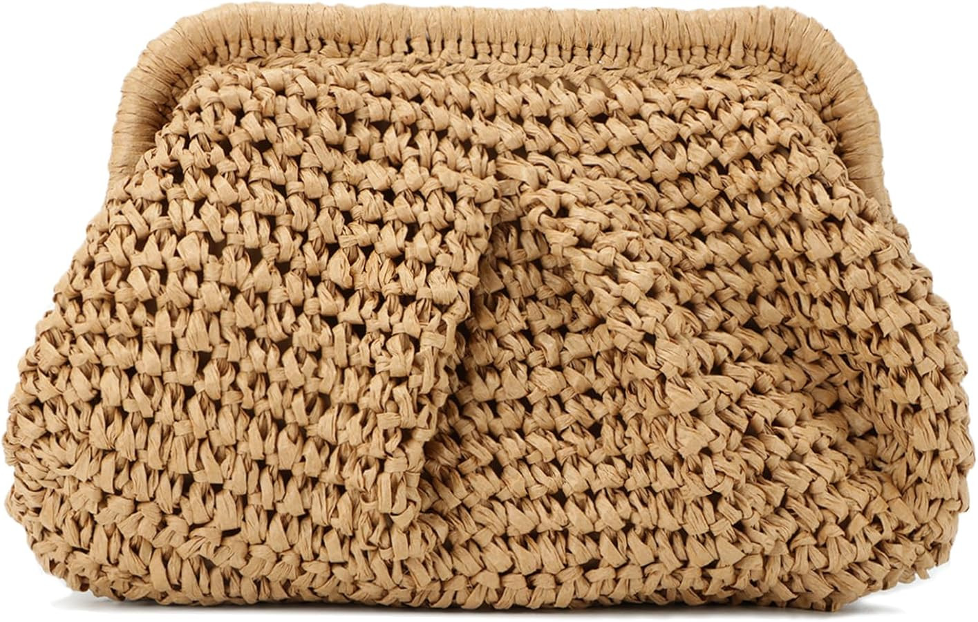 Emprier Straw Clutch Purses for Women Cloud Dumpling Pouch Straw Crossbody Shoulder Handbag Summe... | Amazon (US)