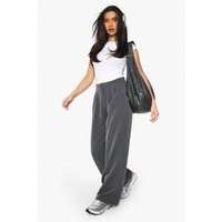 Womens Woven Palazzo Pants - Grey - 12 | boohoo (US & Canada)