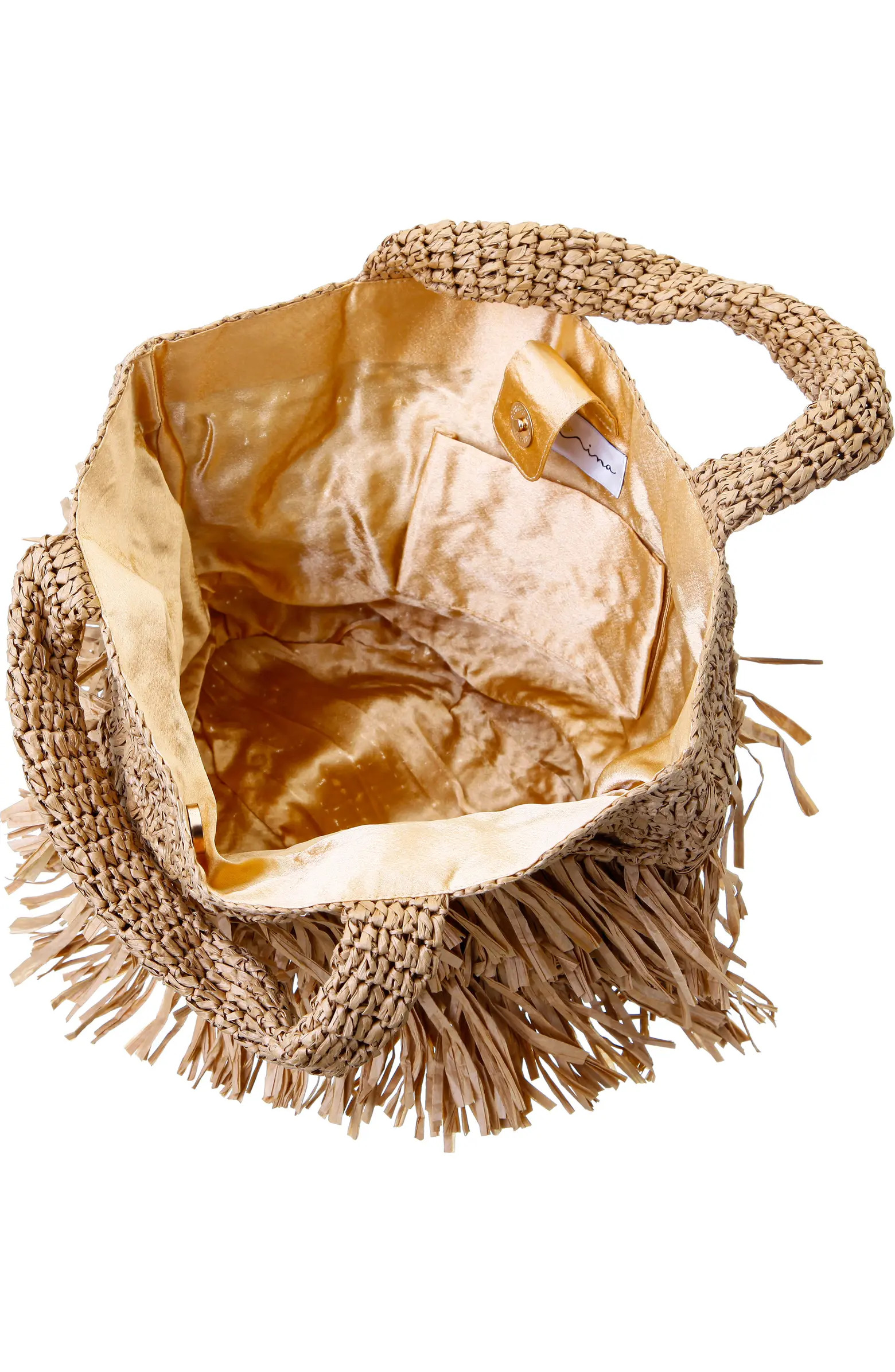 Nina Siggy Fringe Faux Raffia Tote | Nordstrom | Nordstrom