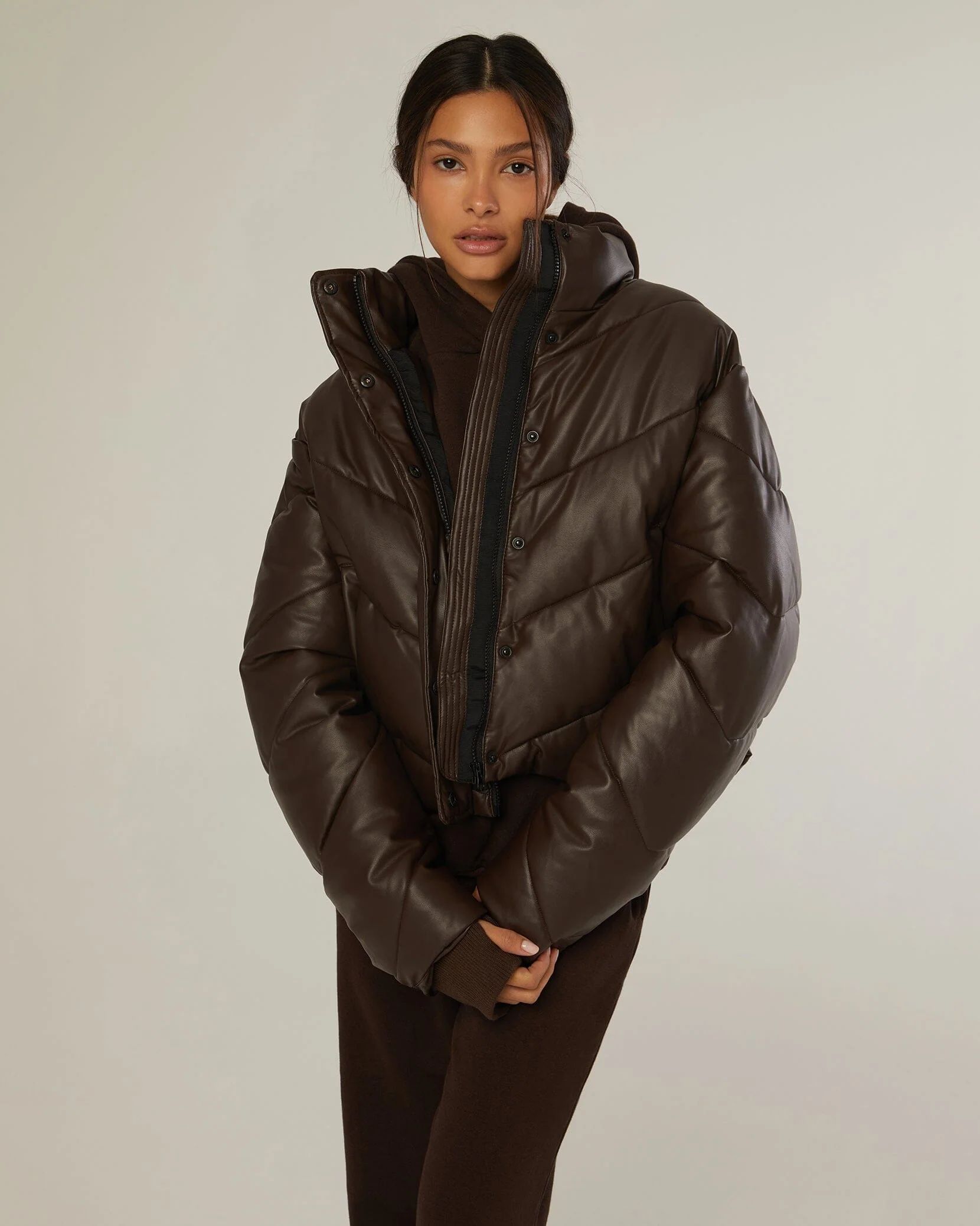 Leather Puffer Jacket | IVL COLLECTIVE
