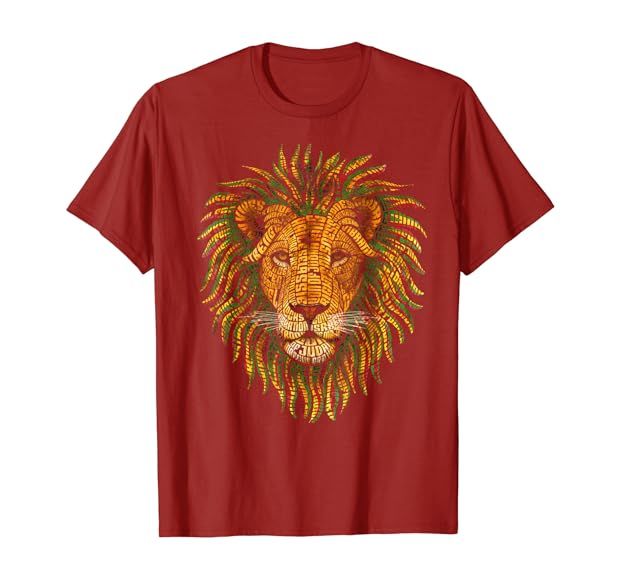 Men Women Jamaica Souvenir Rasta Lion of Judah Roots Reggae T-Shirt | Amazon (US)