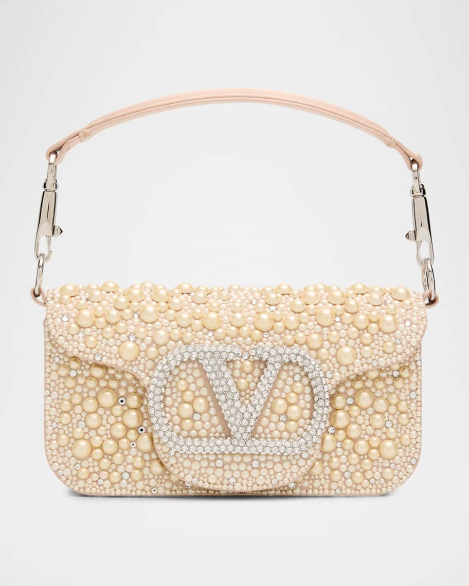 Valentino Garavani Loco Pearly Satin Shoulder Bag | Neiman Marcus