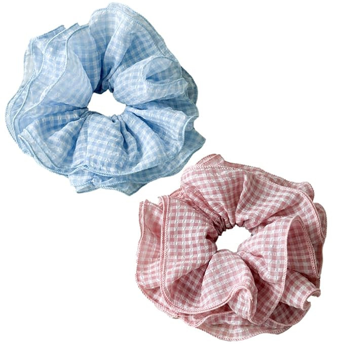7.87 inch Oversized Chiffon Hair Scrunchies for Women Girls, Ruffle Layered Design Elegant Classi... | Amazon (US)