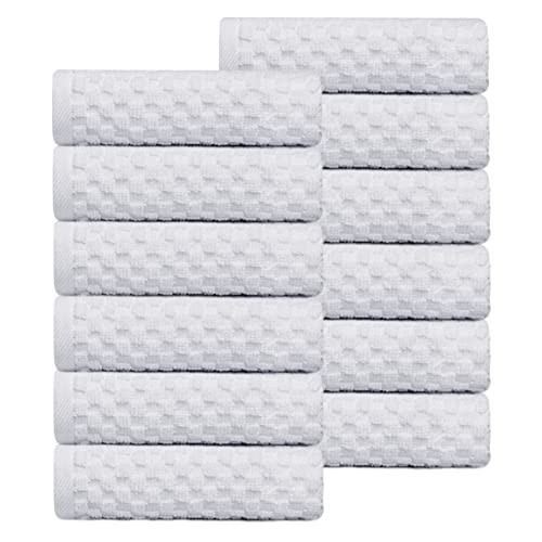COTTON CRAFT Euro Spa Waffle Wash Cloth - Set of 12 Luxury Pure Ringspun Cotton Waffle Weave Bath... | Amazon (US)