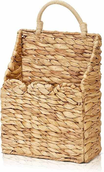 Wicker Hanging Baskets Scalloped Wall Baskets Decor Handmade Woven Hanging Basket Foldable, for F... | Amazon (US)