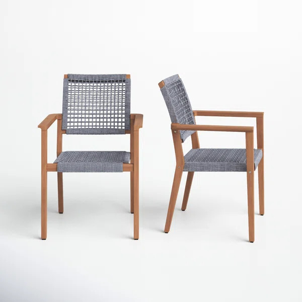 Fleur Wood Outdoor Stacking Dining Armchair | Wayfair North America