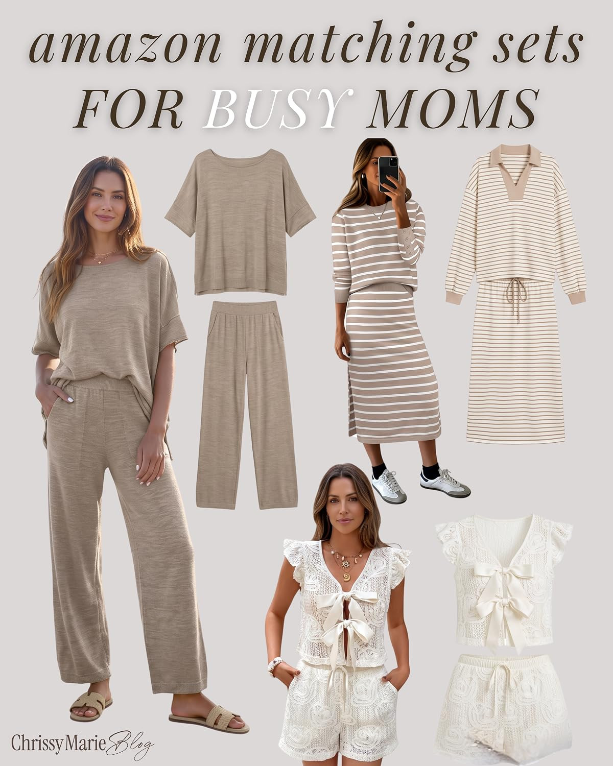 Matching sets for busy moms who want to look put together without having a meeting with their closet first. Easy sets, comfy pieces, and outfits you can throw on for school drop-off, errands, or the 12 things that popped up before lunch. 

 #LTKgrwm #LTKootd #LTKmomlife
