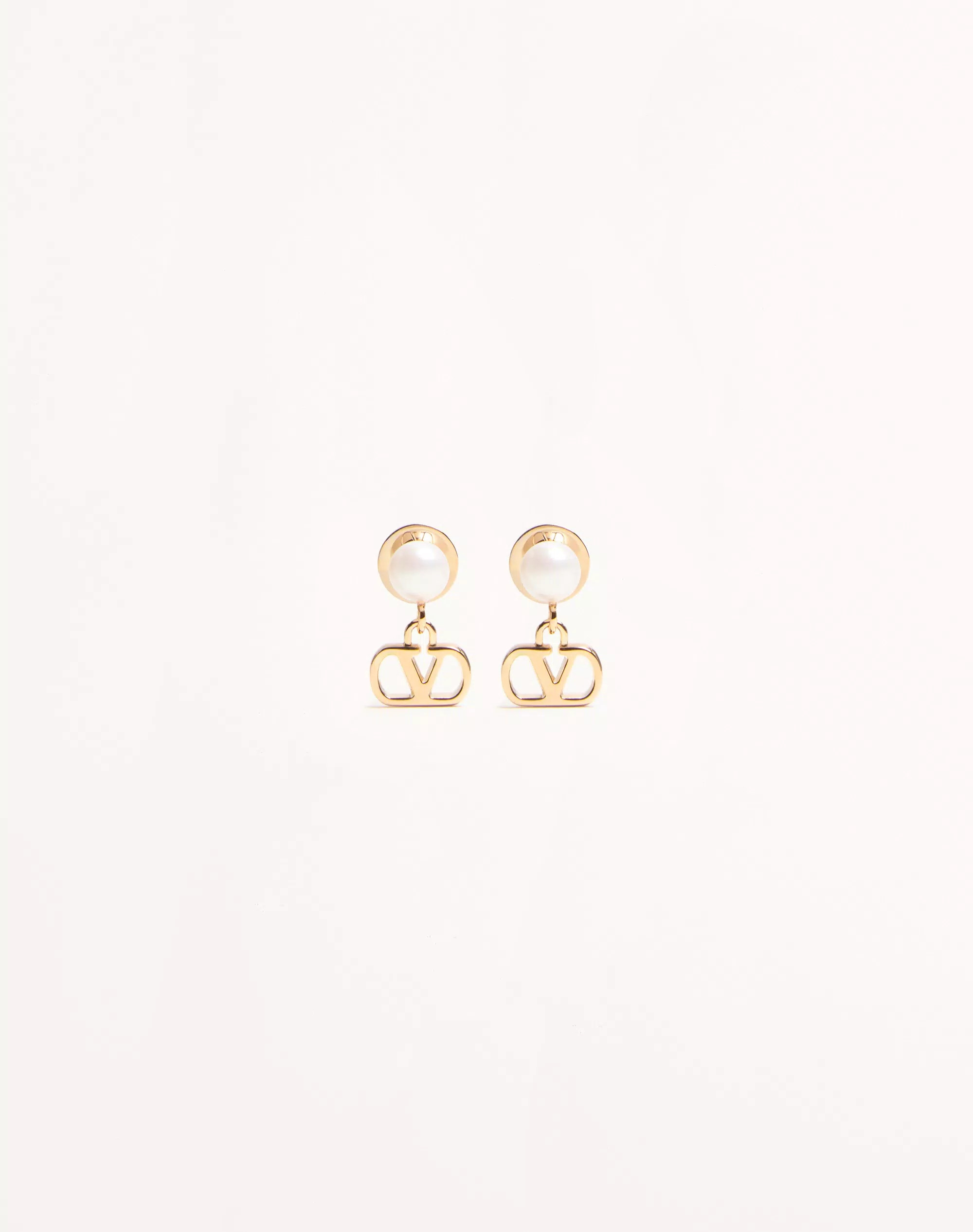 Vlogo Signature Metal And Pearl Earrings | Valentino