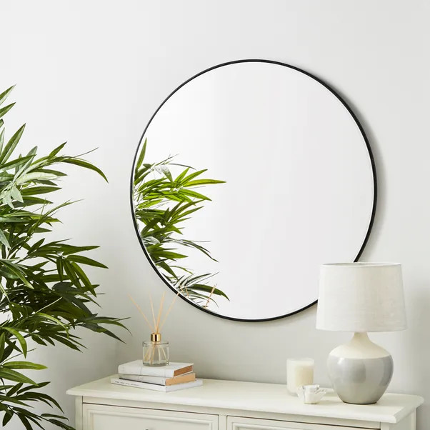 Apartment Round Wall Mirror 80cm Black | Dunelm (migrated)