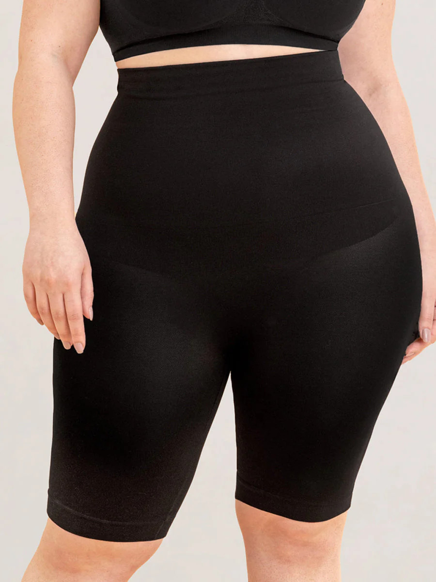 Shapermint Essentials All Day Every Day High Waisted Shaper Shorts Shapewear Black M / L | Shapermint