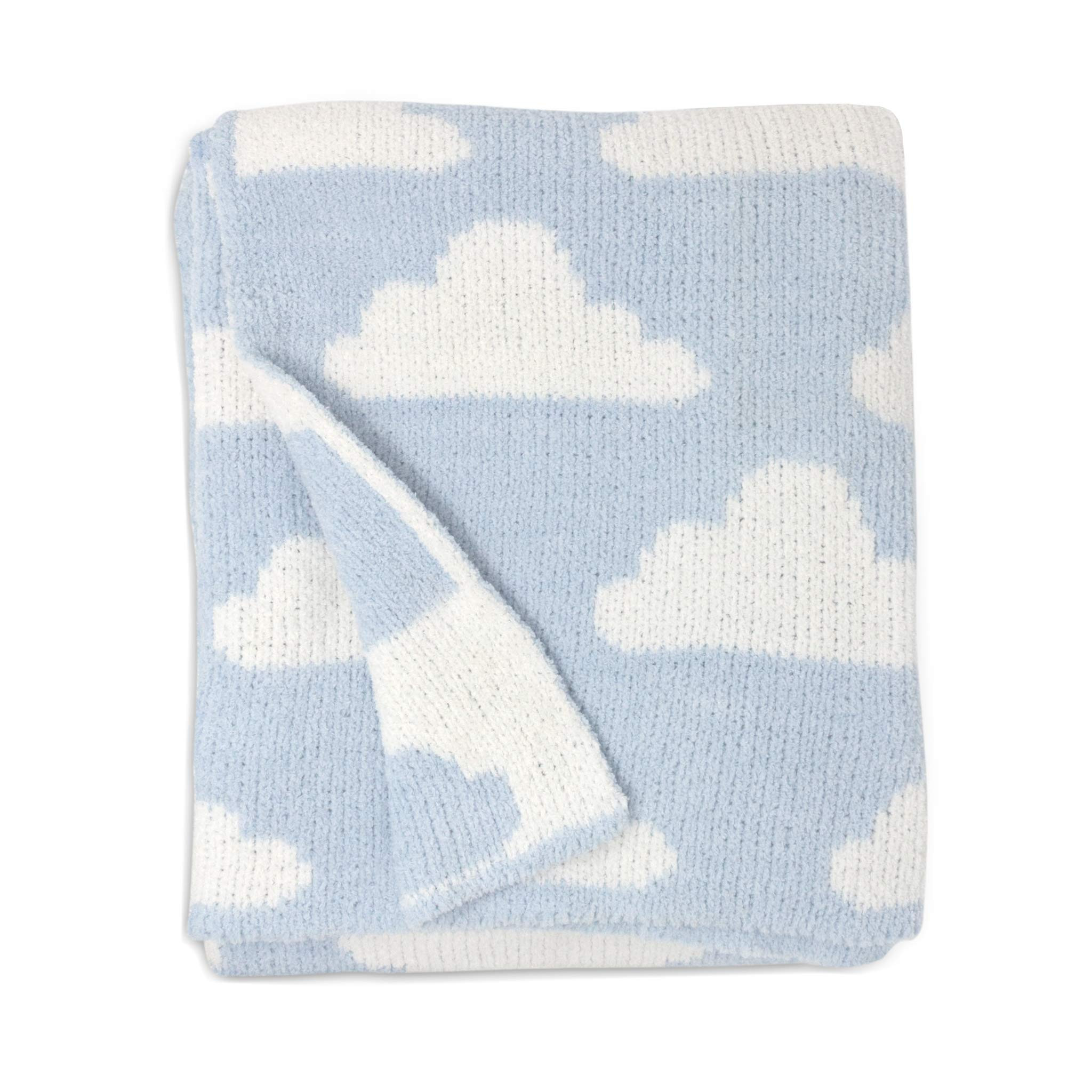 Living Textiles Blue Clouds Chenille Soft Baby Blanket Reversible Premium Cozy Fabric for Best Co... | Amazon (US)