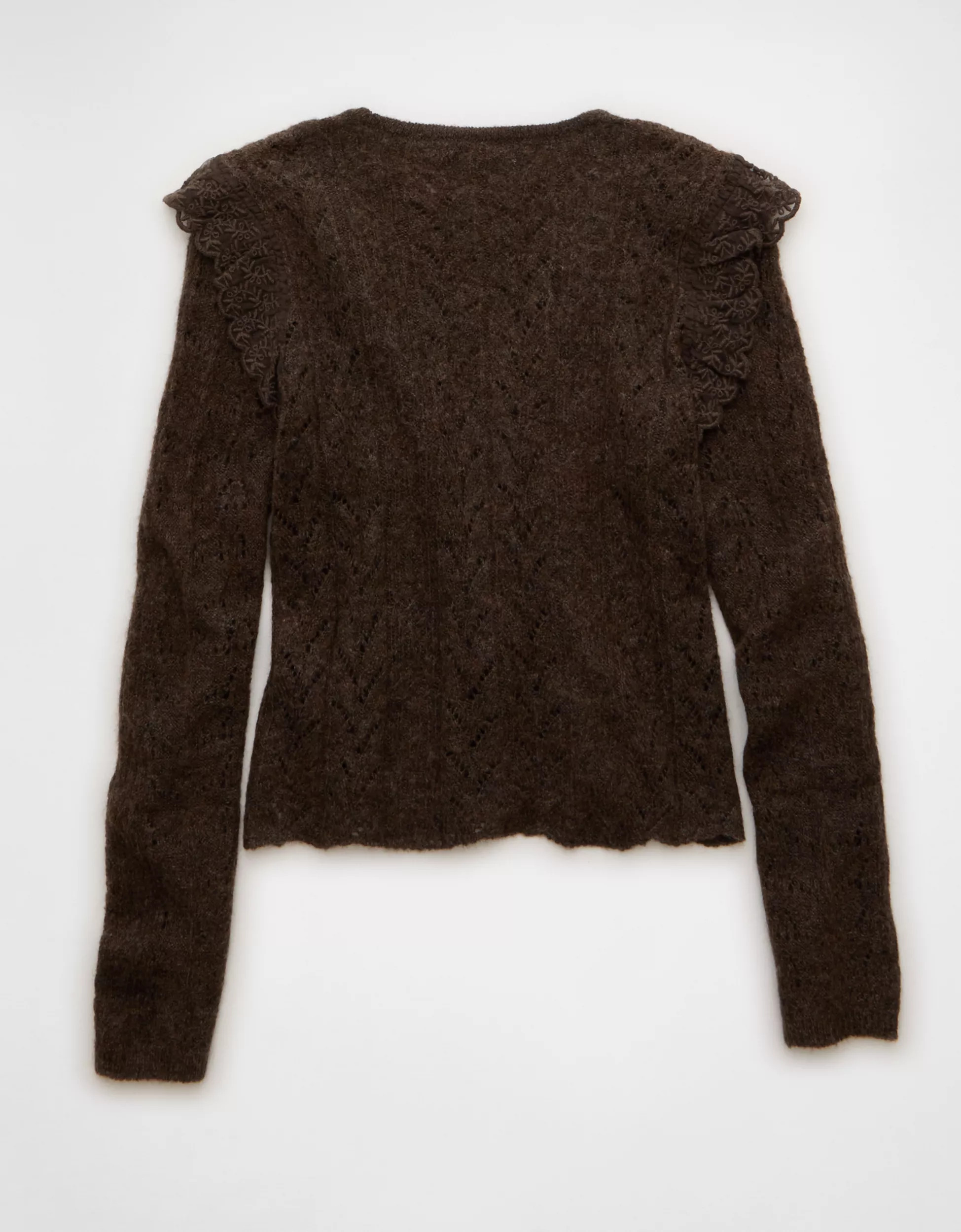 AE Lace Ruffle Sweater | American Eagle Outfitters (US & CA)