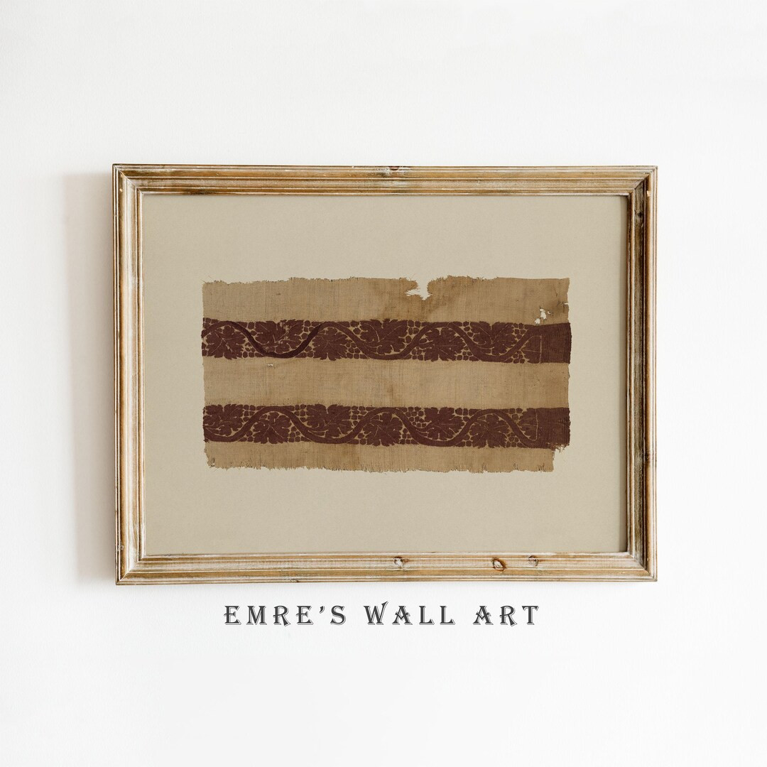 Antique Textile Fragment Art Print: Brown Tapestry Pattern Wall Decor (digital Download) - Etsy | Etsy (US)