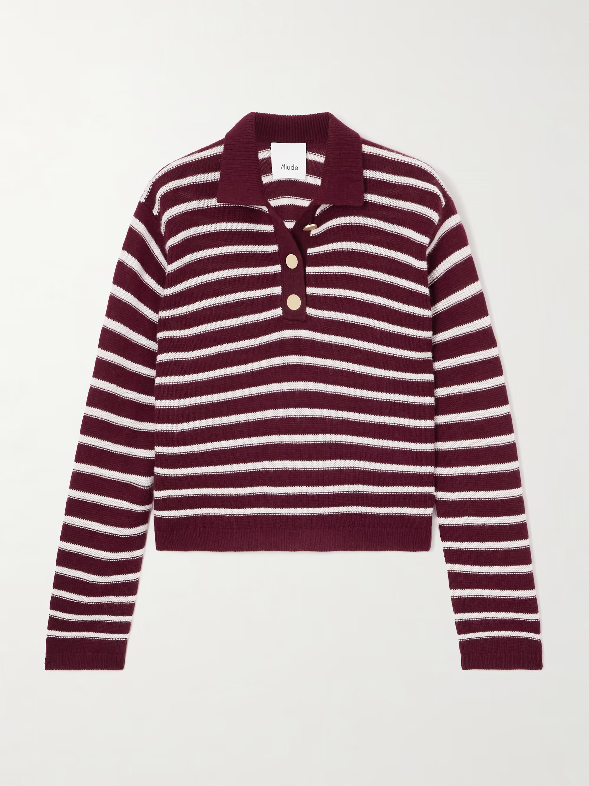 Striped wool and cashmere-blend polo sweater | NET-A-PORTER (UK & EU)