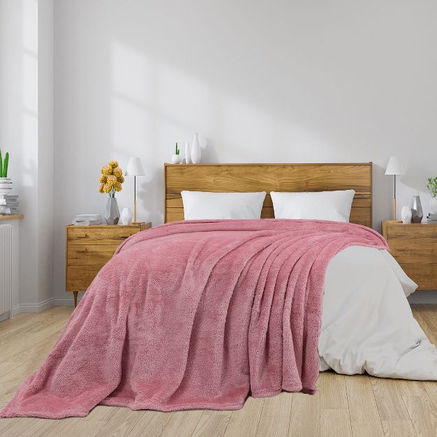 1 Pc Microfiber Fleece Shaggy Lightweight Bed Blankets - PiccoCasa | Target
