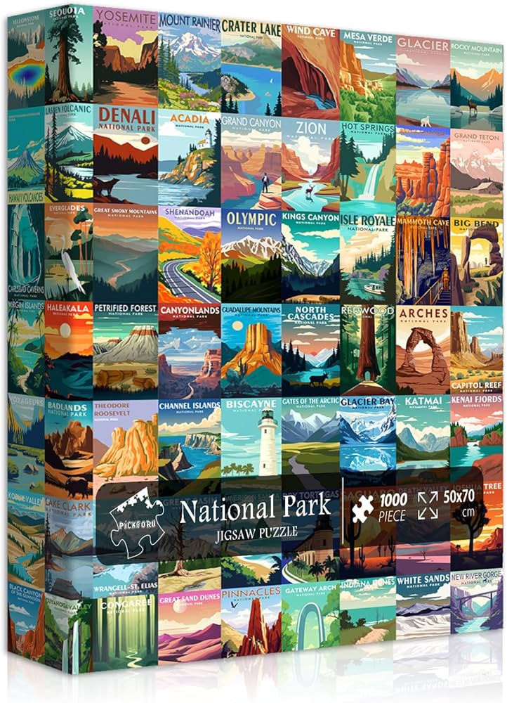 National Parks Puzzle for Adults 1000 Pieces, Travel Poster Landscape Puzzle Including Zion Yello... | Amazon (US)
