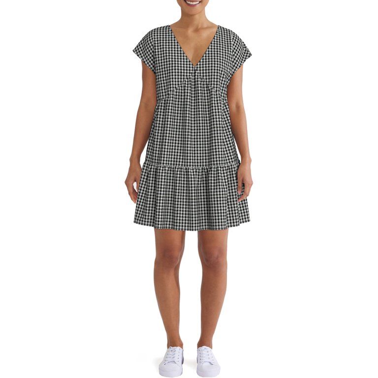 Time and Tru Women's V-Neck Knit Dress - Walmart.com | Walmart (US)