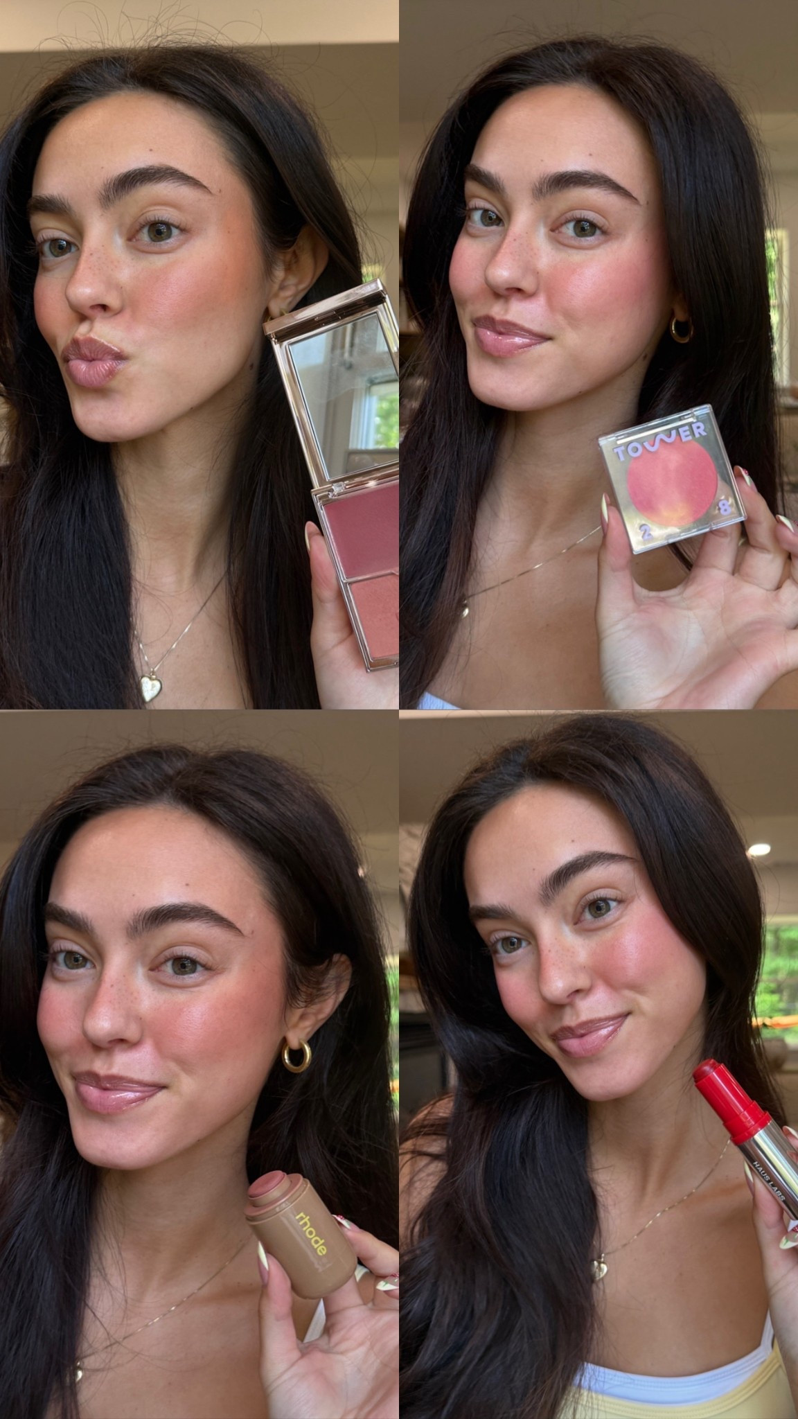 Favorite blushes and their shades!!


Patrick ta she’s flushed - best overall in my opinion, you get cream and powder. From natural to full glam and the combo lasts hours
Tower28 happy hour - my favorite to bring out in the summer, it’s just simple and blends so easily. Love all the shades in this range!! 
Rhode in tanline - these formulas are just too good, the shade range is also very unique in my opinion. Very easy to blend out, worth the money as nobody has duped it successfully yet so…..
Haus labs in glassy watermelon - by far the most dewy and glowy finish. If you want skincare like texture then this is your girl. Personally love the red as it is the most natural blush shade you can do!