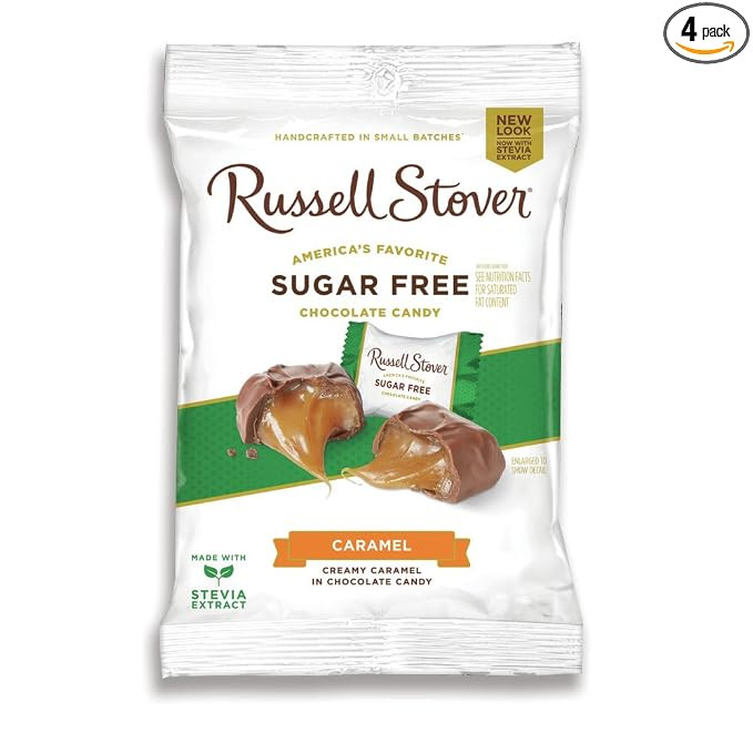 Russell Stover, Sugar Free, Butter Cream Caramel Candy, 3oz Bag (Pack of 4) | Amazon (US)