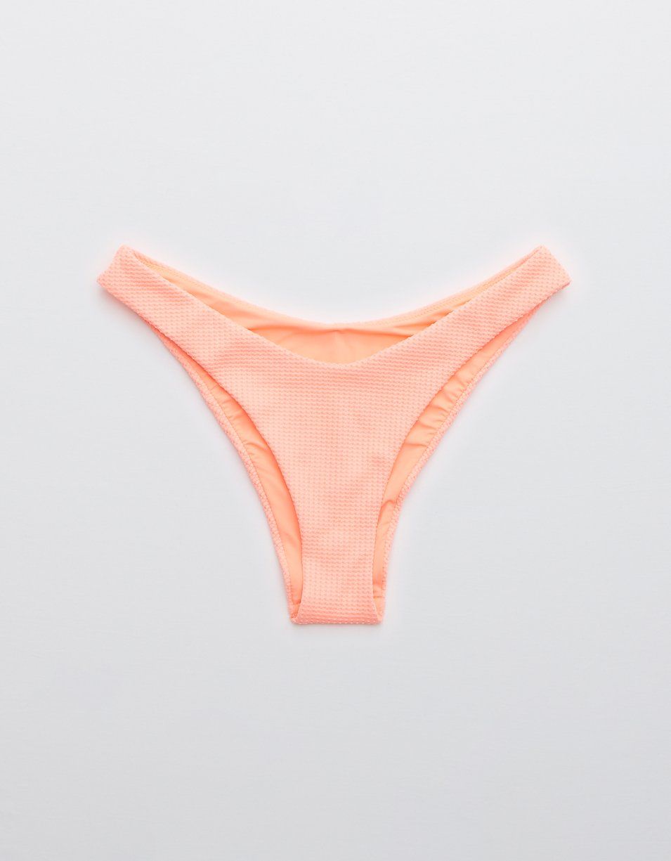 Aerie Waffle Super High Cut Cheekiest Bikini Bottom | American Eagle Outfitters (US & CA)