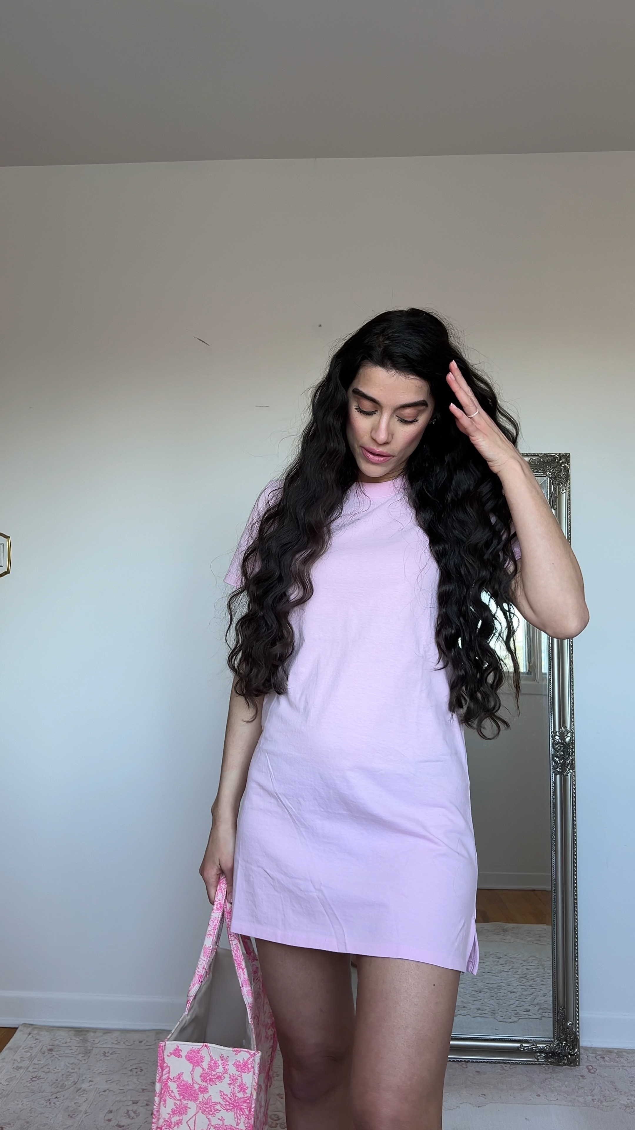 Cute pink beach dress , Florida vacation outfit , cute beach cover up , pink tshirt dress , pink beach cover ups 

cute vacation outfit 
* I sized down to an XS for a tighter fit , I’m usually a S * I’m 5’8 
 
 

#LTKstyletip #LTKsalealert #LTKtravel #LTKfindsunder50 #LTKSeasonal