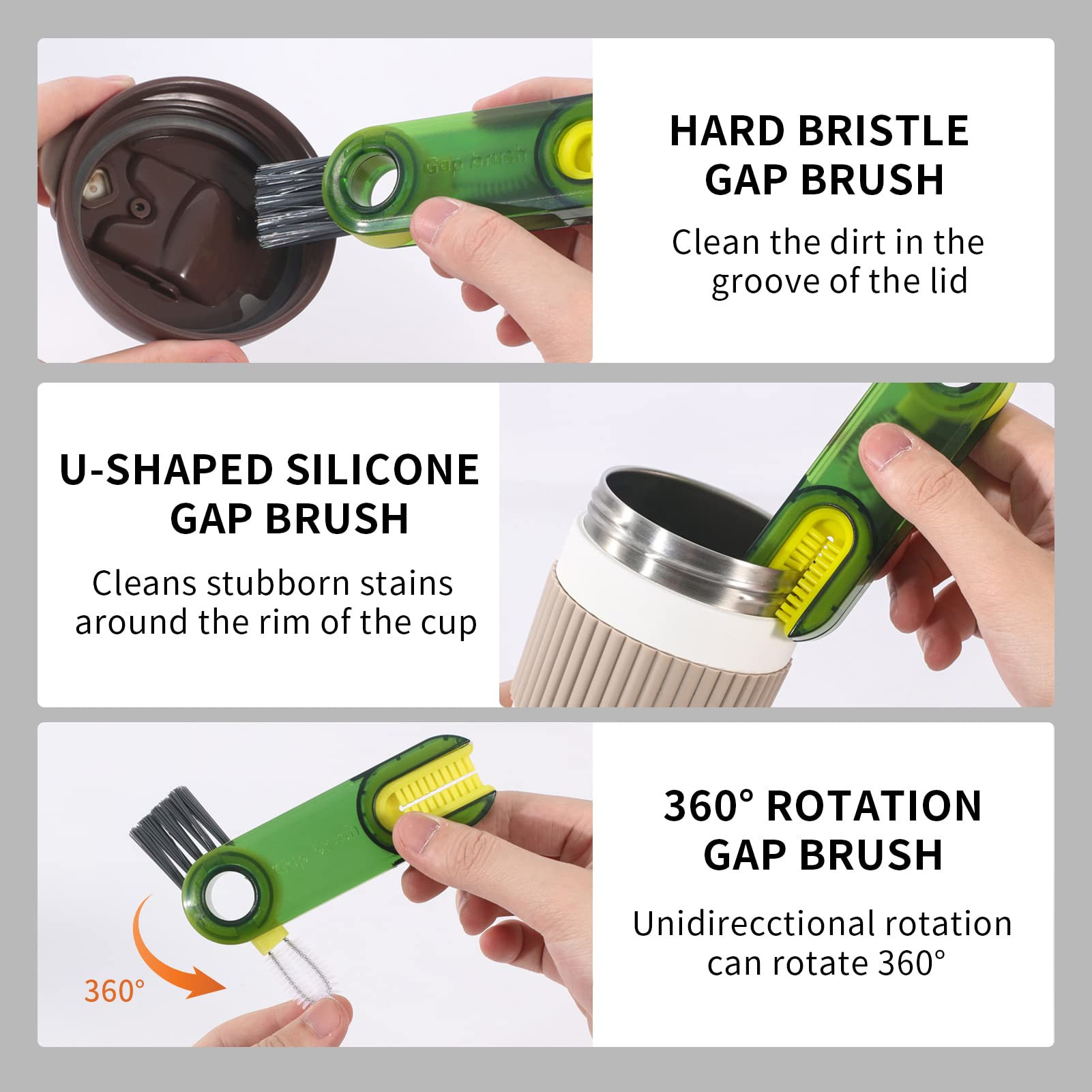 3 in 1 Cup Lid Gap Cleaning Brush Set, Multifunctional Insulation Bottle Cleaning Tools, Mutipurp... | Amazon (US)