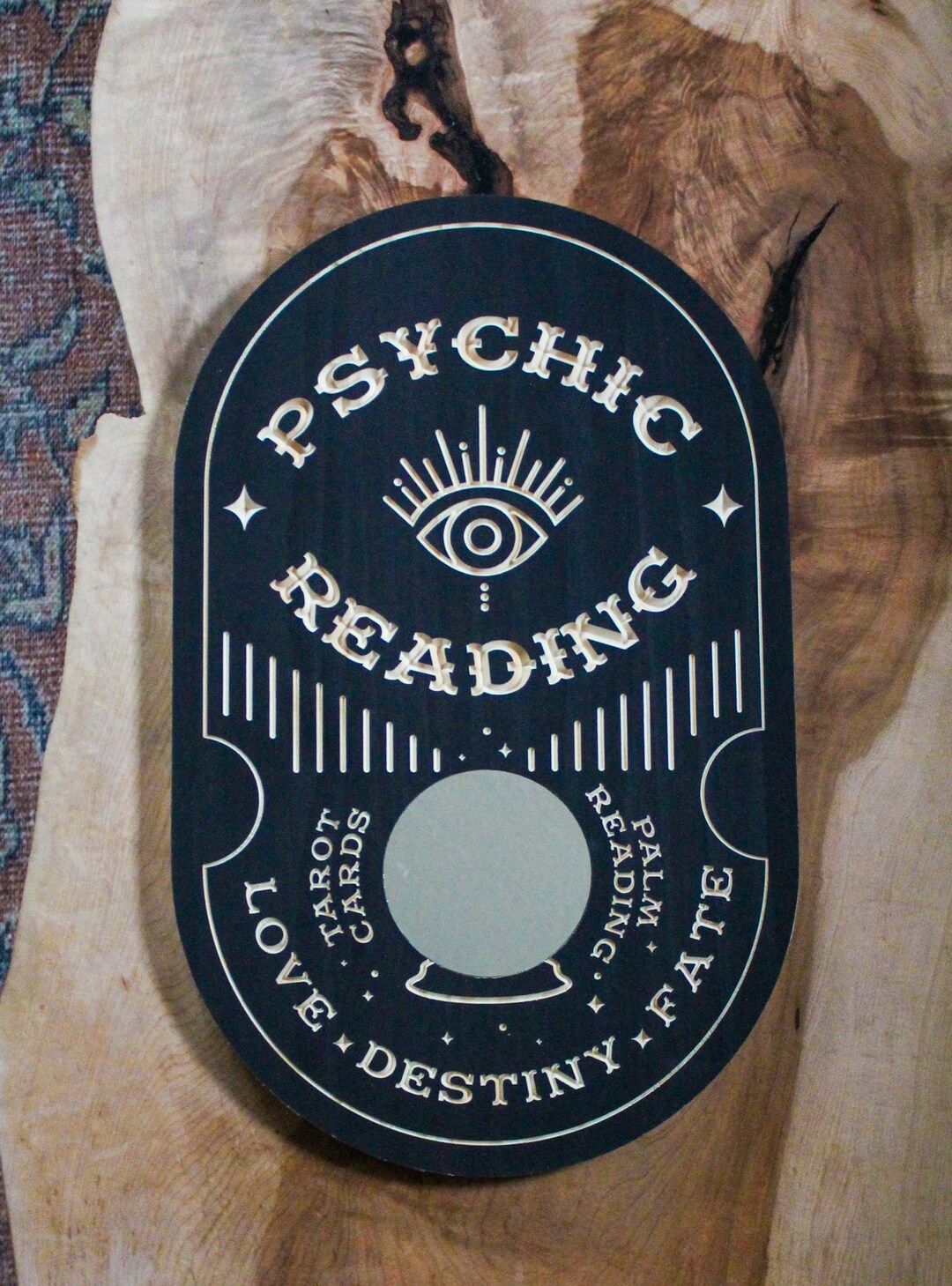 Psychic Reading Wood Sign With Mirror Wall Hanging - Etsy | Etsy (US)