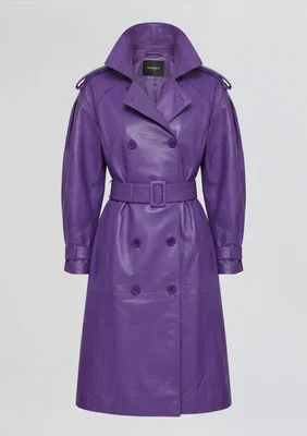 Malene Leather Trench Coat | Retrofete
