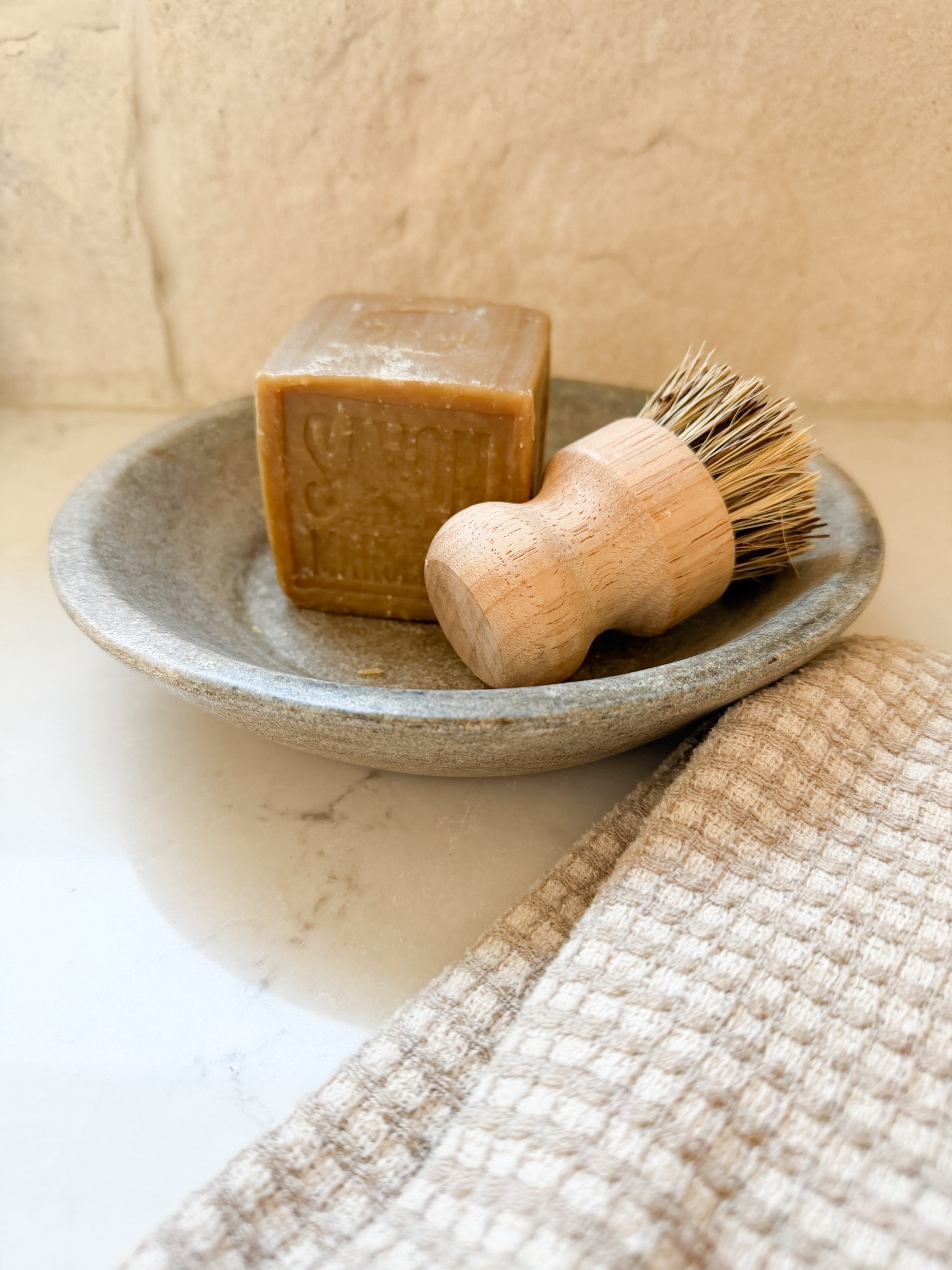 Such a pretty way to display your soap and scrubber! Loving this marble bowl for so many uses 

#LTKHome #LTKU