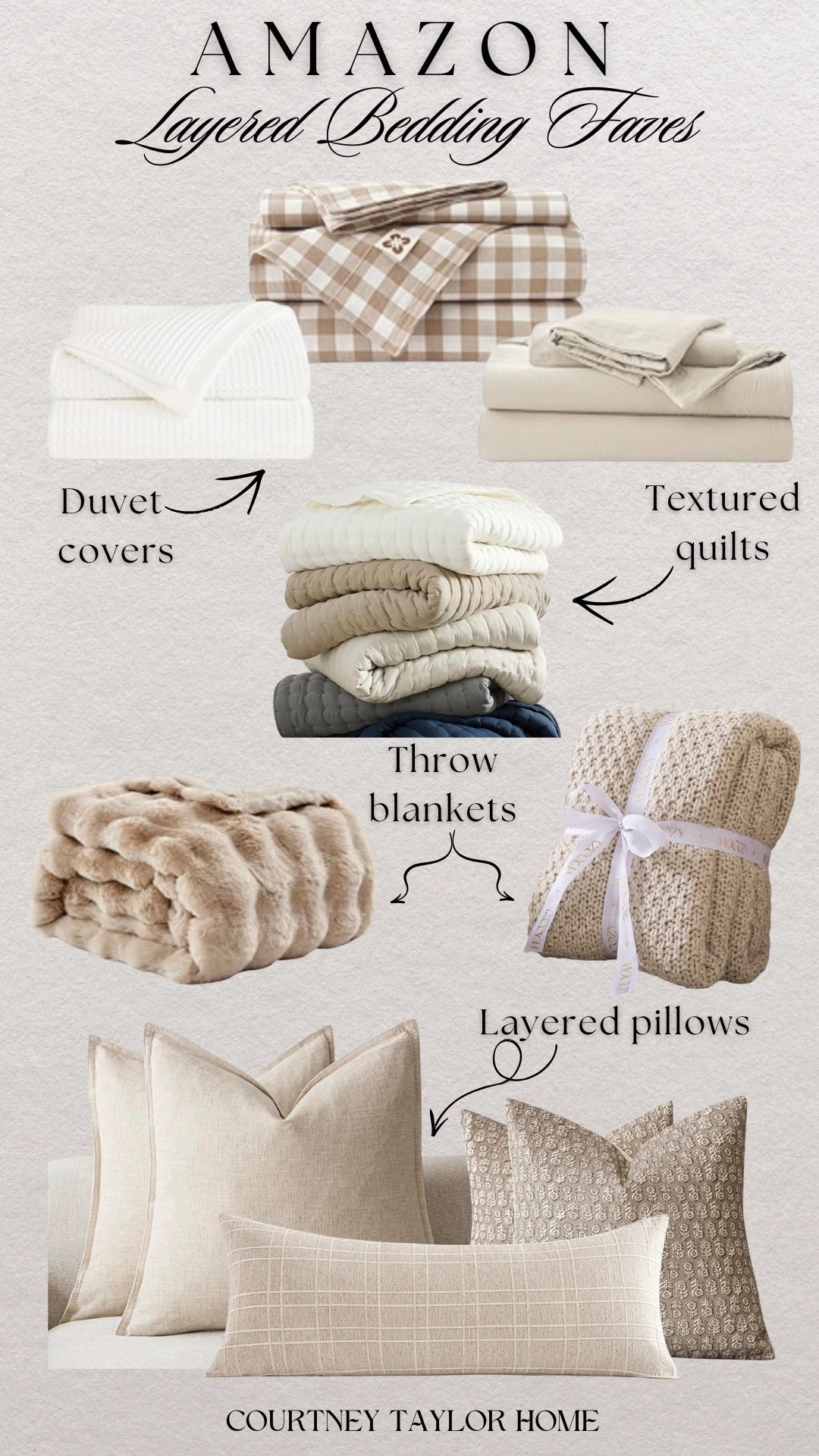 My secret to gorgeous bedding? Adding layers, textures and lots of pillows! Here’s some of my absolute favorite tried and true bedding finds from Amazon 🤍🤎 #layeredbedding #amazonhome

#LTKHome