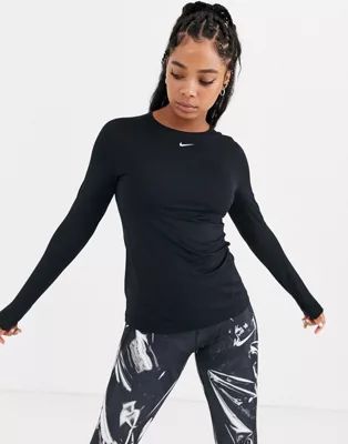 Nike Training long sleeve top in black | ASOS UK