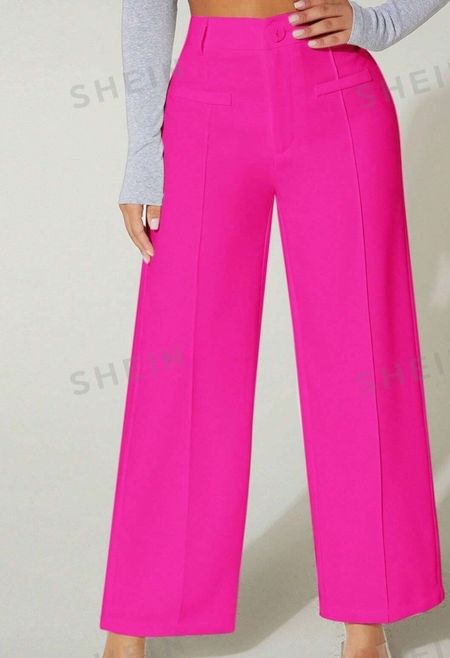 Pink wide high waist pants for Petite women.

#LTKfindsunder50 #LTKstyletip