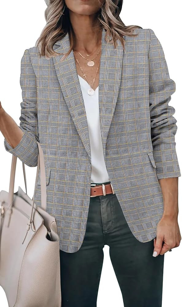 Women's Casual Lightweight Blazer Jacket Suits Lapel Long Sleeve for Daily/Work | Amazon (US)