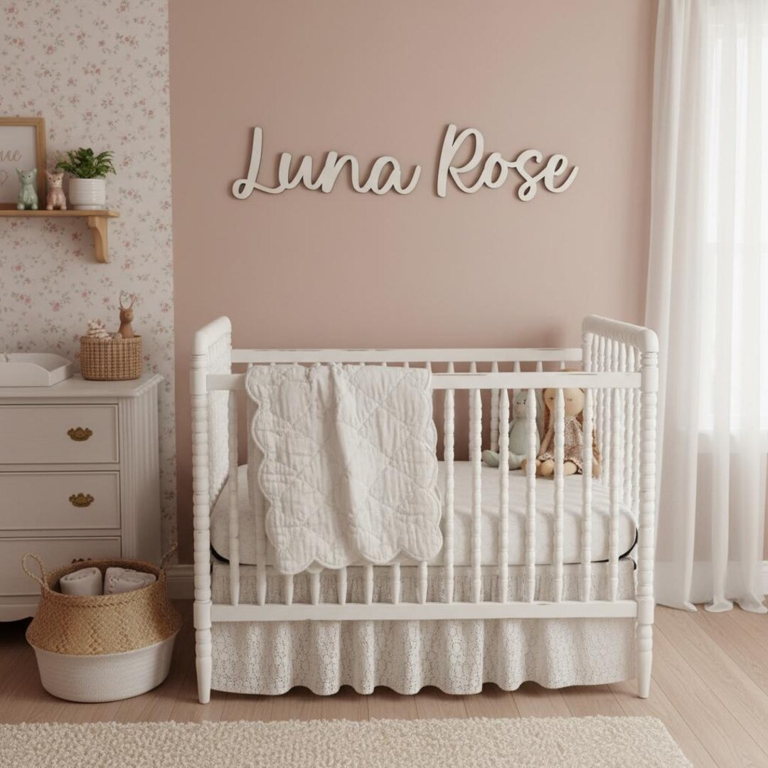 Personalized Wooden Name Sign for Nursery | Custom Baby Name Wall Decor | Laser Cut Birch Wood Si... | Etsy (Global)