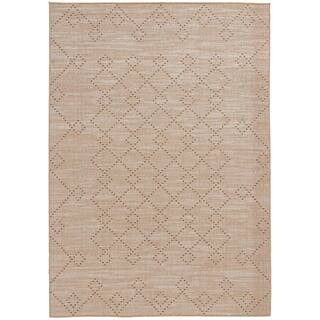 Beige 6 ft. x 9 ft. Diamond Trellis Indoor/Outdoor Patio Area Rug | The Home Depot