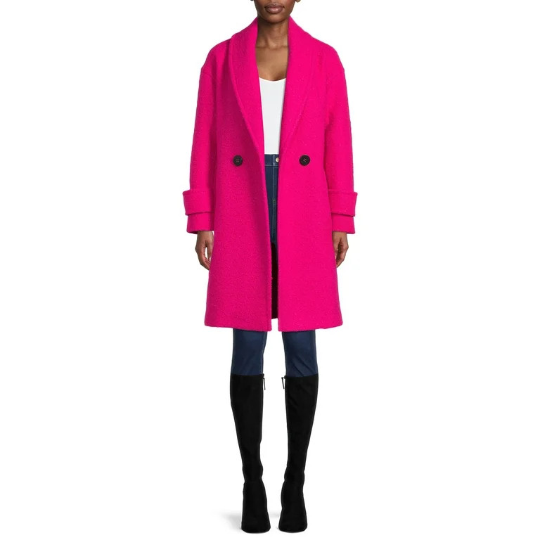 BCBG Paris Women’s Double Breasted Boucle Coat | Walmart (US)