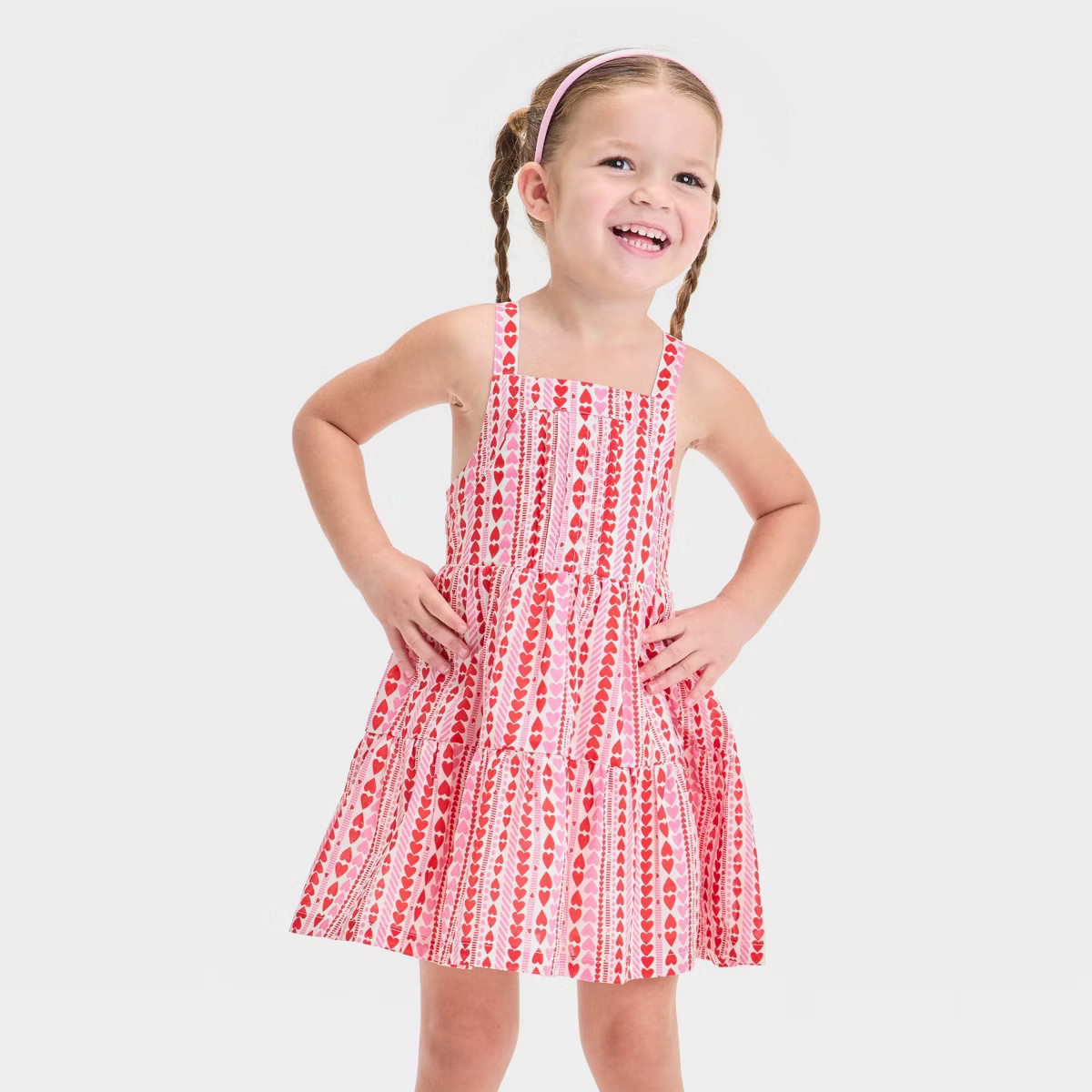 Toddler Girls' Hearts Tank Valentine's Day Dress - Cat & Jack™ Red/Pink | Target