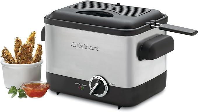 Cuisinart CDF-100 Compact 1.1-Liter Deep Fryer, Brushed Stainless Steel - Silver | Amazon (US)