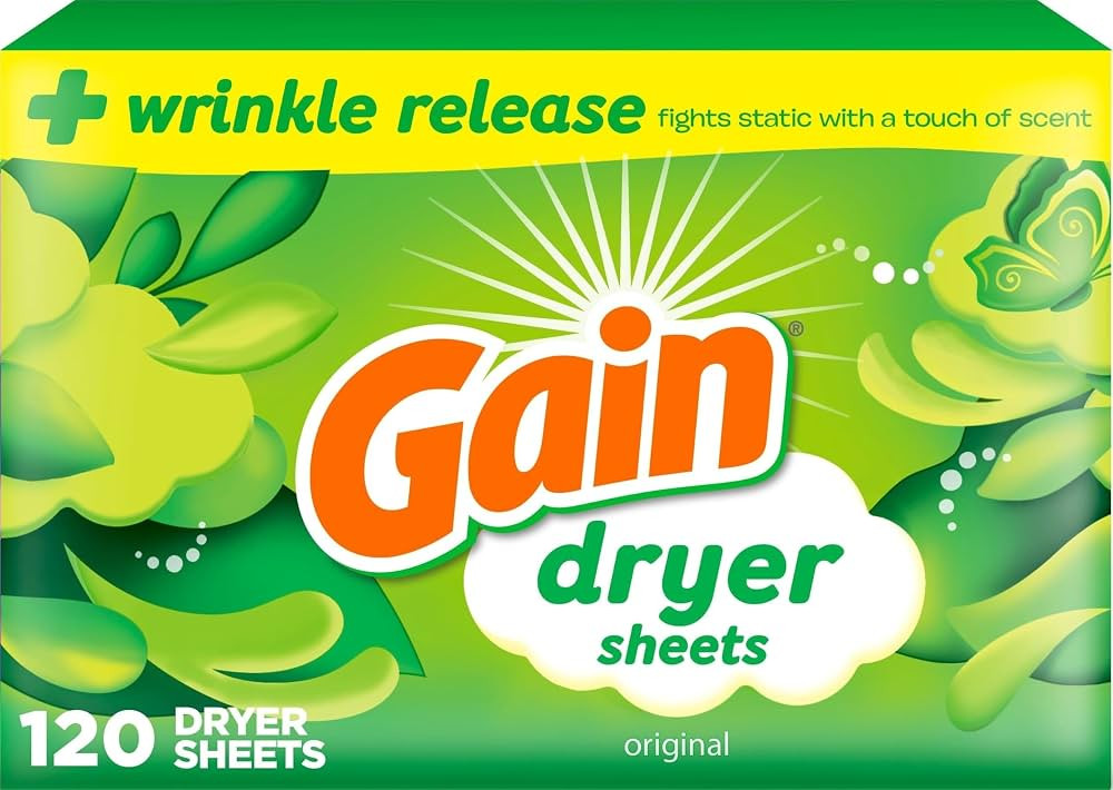 Gain dryer sheets Plus Wrinkle Release, Original Scent, 120 Count, Fights static with a touch of ... | Amazon (US)