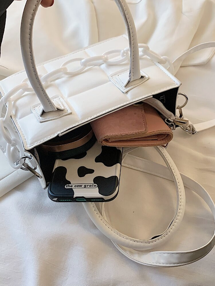 Gesteppte Tasche mit Kette | SHEIN