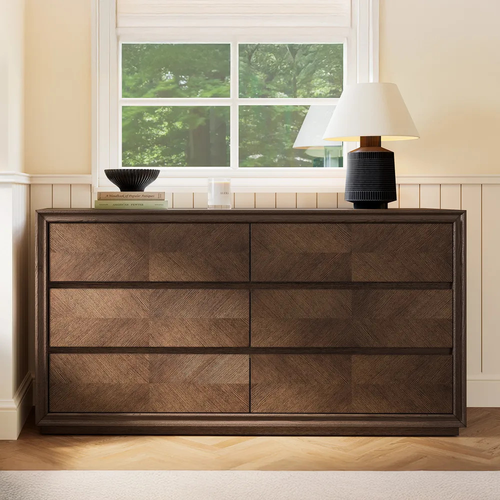 TAP TO ZOOMImages (1/9)DimensionsThursen 60" Chevron 6-Drawer DresserSale$1,219$1,299 21 Reviews | Hernest