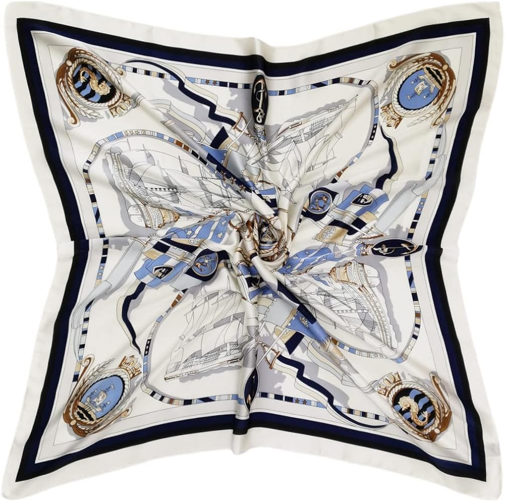 Julunar Silk Like Head Scarf for Women - Satin Large Hair Scarves - 35" Square Silk Hair Wrap for... | Amazon (US)