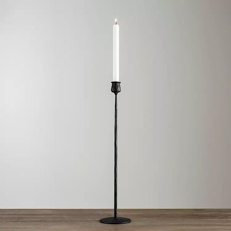 Black Textured Taper Candle Holder, 24 in. | Kirkland's Home