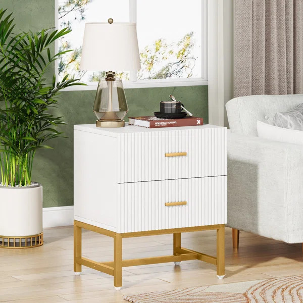 Iron Nightstand with 2-Drawer | Wayfair North America