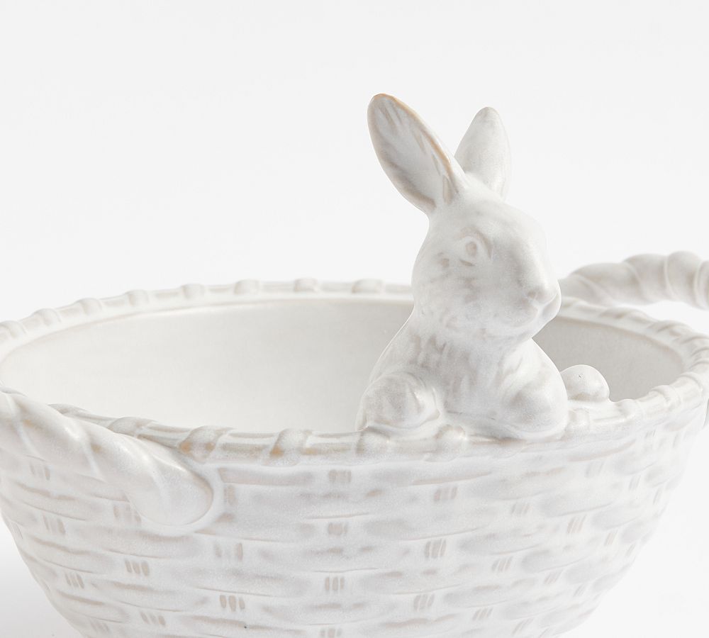 Rustic Bunny Stoneware Candy Bowl | Pottery Barn (US)