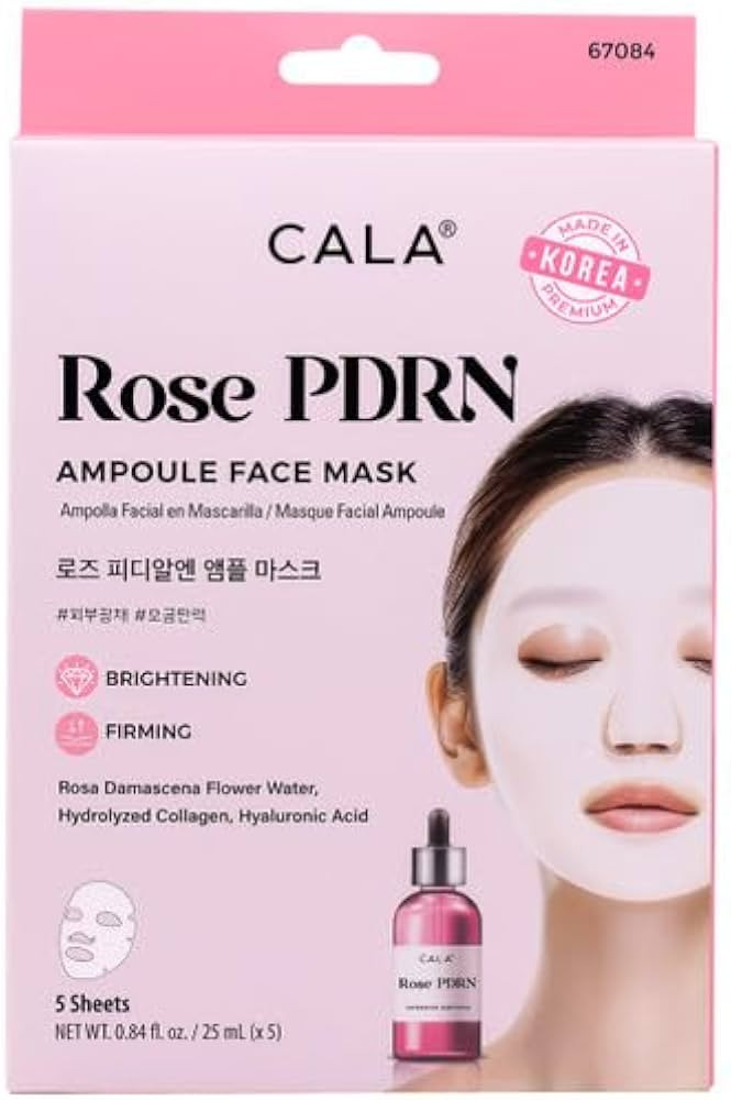 Cala Rose PDRN Ampoule Face Mask, Brightening and Firming Sheet Mask, Made in Korea, 5 Sheets | Amazon (US)